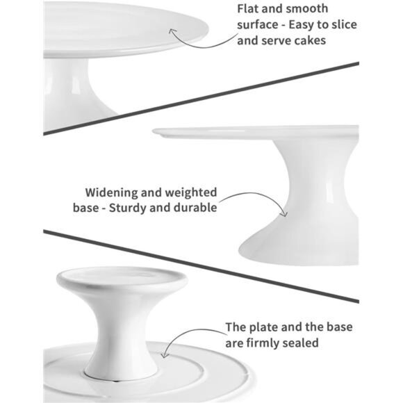 12-Inch Porcelain Round Cake Stand, Cake Plate, Dessert Stand, Cake Stand - Picture 3 of 7